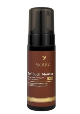 Мусс-автозагар для лица и тела Soika TanTouch Mousse Dark с кето-сахаром, маслом авокадо и жожоба, защита SPF 20, 150 мл